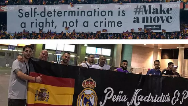 طرفداران رئال مادرید نتوانستند پرچم اسپانیا را به نوکمپ ببرند