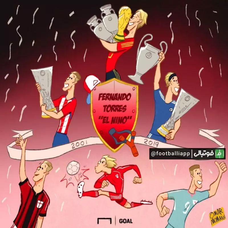 کاریکاتور عمر مومنی به بهانه خداحافظی فرناندو تورس از دنیای فوتبال