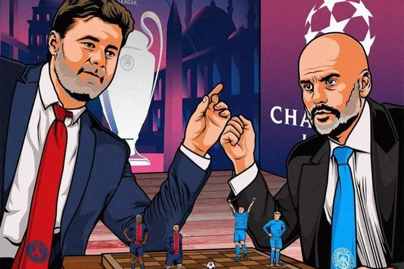 طرحی جالب از شطرنج بازی پپ گواردیولا و پوچتینو