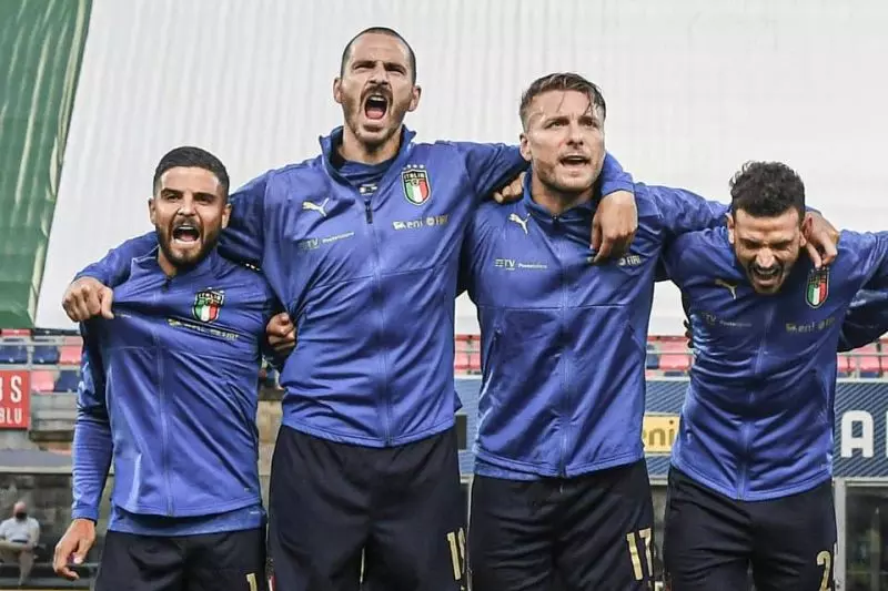تصویر؛ شور وصف نشدنی و همیشگی ایتالیایی‌ها هنگام خواندن سرود ملی