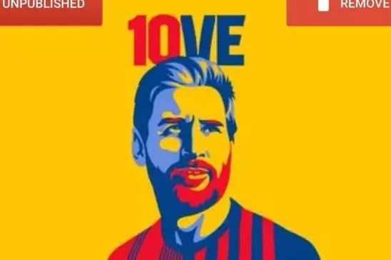 پوستر تمدید قرارداد مسی با بارسلونا لو رفت؟