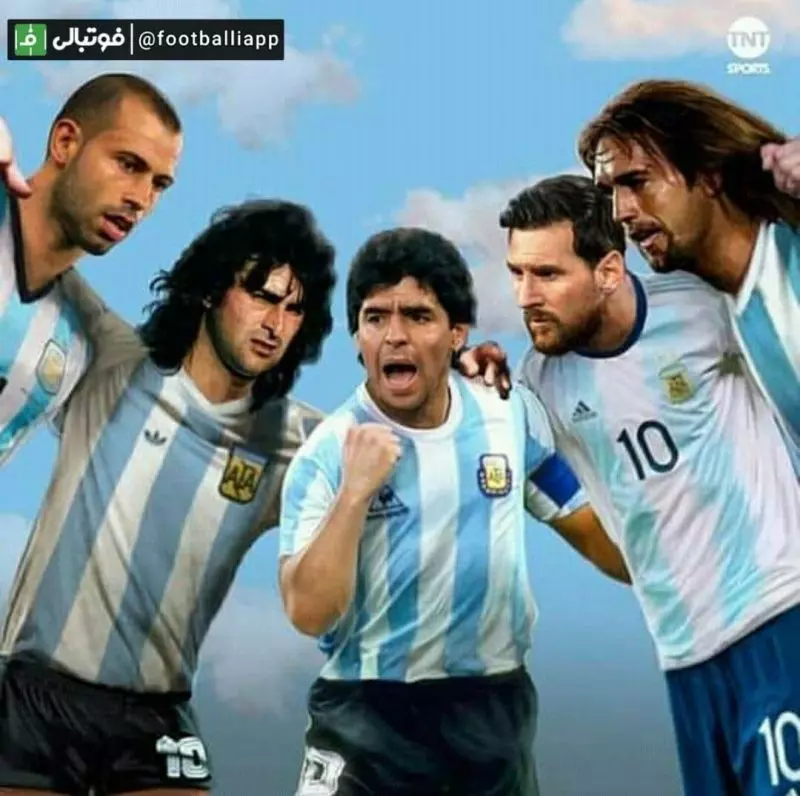 پنج ستاره تکرار نشدنی شماره ۱۰ تاریخ تیم ملی آرژانتین در یک طرح زیبا