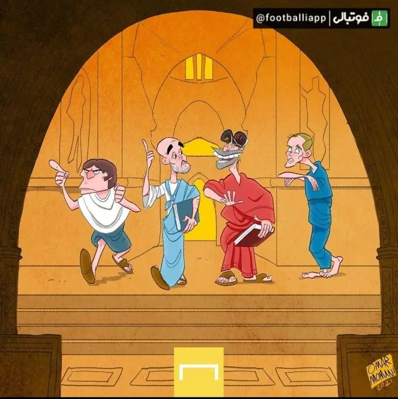 کاریکاتور/ طرح جالب عمر مومنی از چهار سرمربی لیگ برتر جزیره