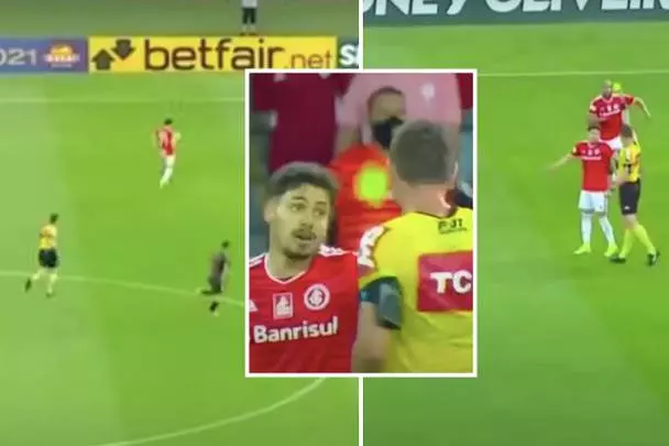بازیکنی که در لیگ برزیل به خاطر روپایی زدن، کارت زرد گرفت!