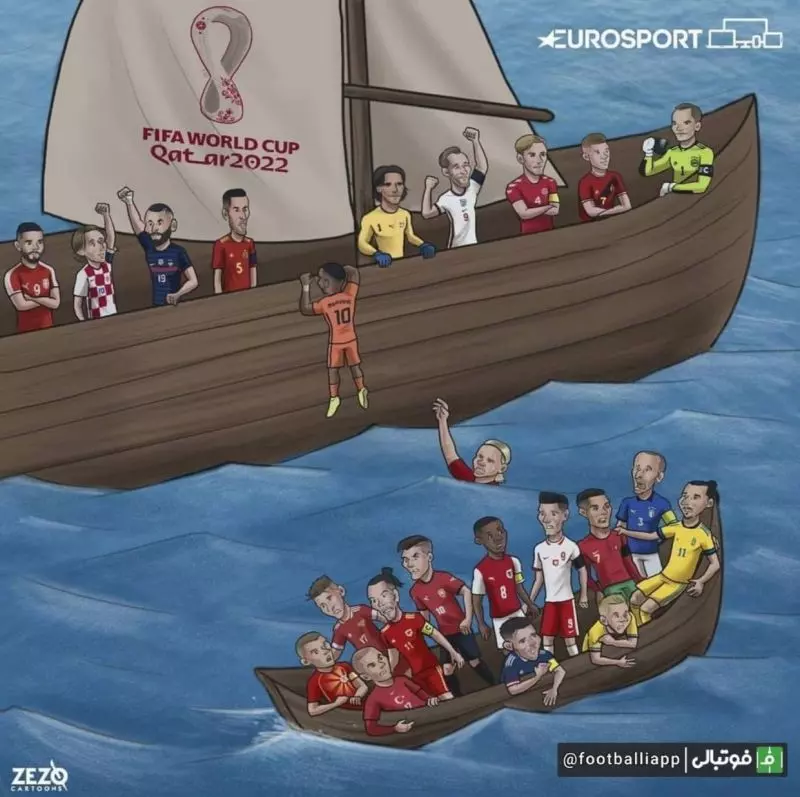 هالند از کشتی مسافران جام جهانی قطر جا ماند؛ رونالدو، ابراهیموویچ و بیل در تلاش برای رسیدن به آن