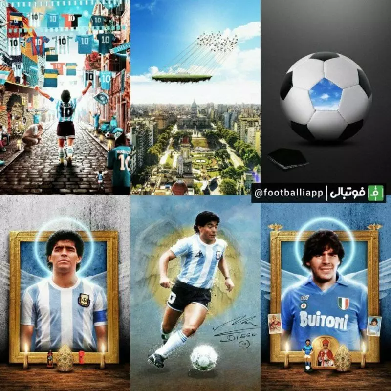 طرح‌های امیلیو سانسولینی برای سالگرد درگذشت دیگو مارادونا اسطوره آرژانتینی فوتبال