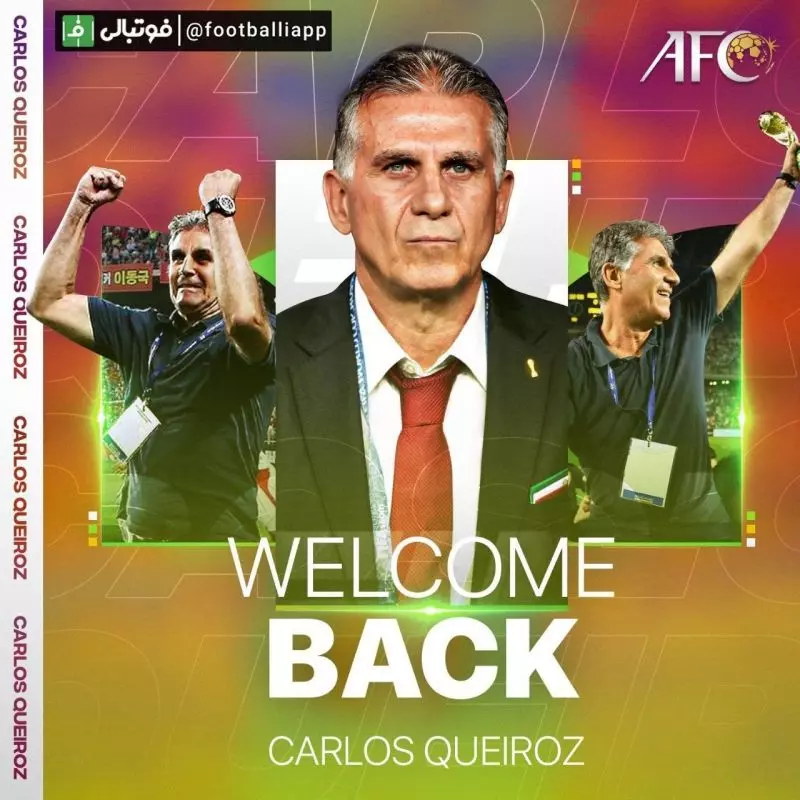 طرح صفحه AFC فارسی برای بازگشت کارلوس کی‌روش به تیم ملی ایران