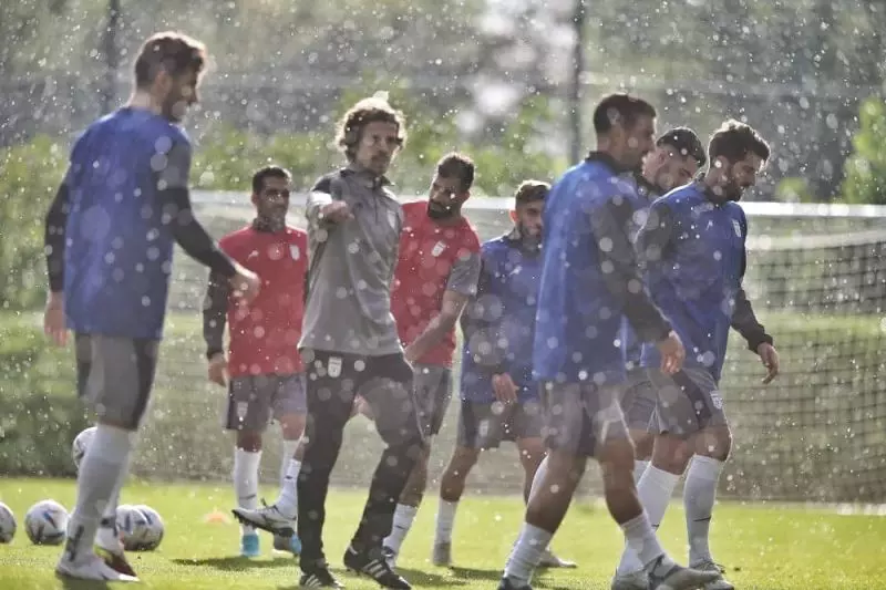 گزارش تصویری/ تمرین تیم ملی ایران در هوای بارانی در اتریش