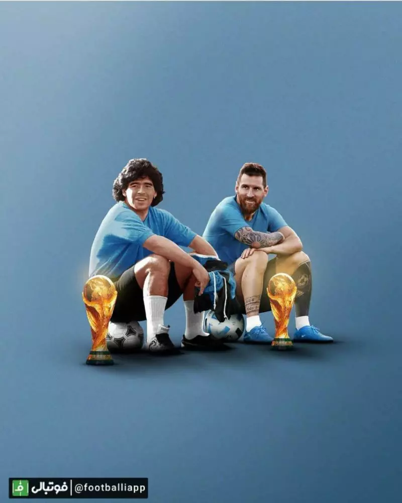 دو طرح زیبا از مارادونا و مسی با محوریت قهرمانی آرژانتین در دو جام جهانی ۱۹۷۸ و ۲۰۲۲