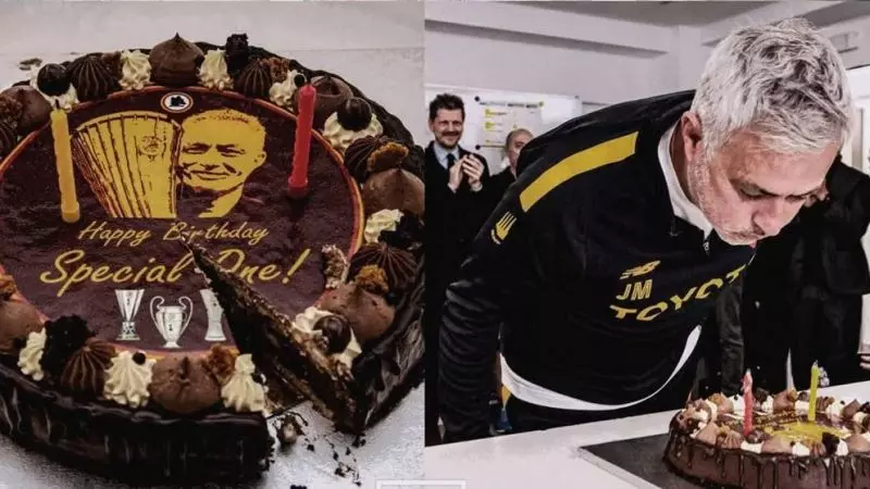 عکس؛ جشن تولد ویژه برای مورینیو در تیم آ اس رم