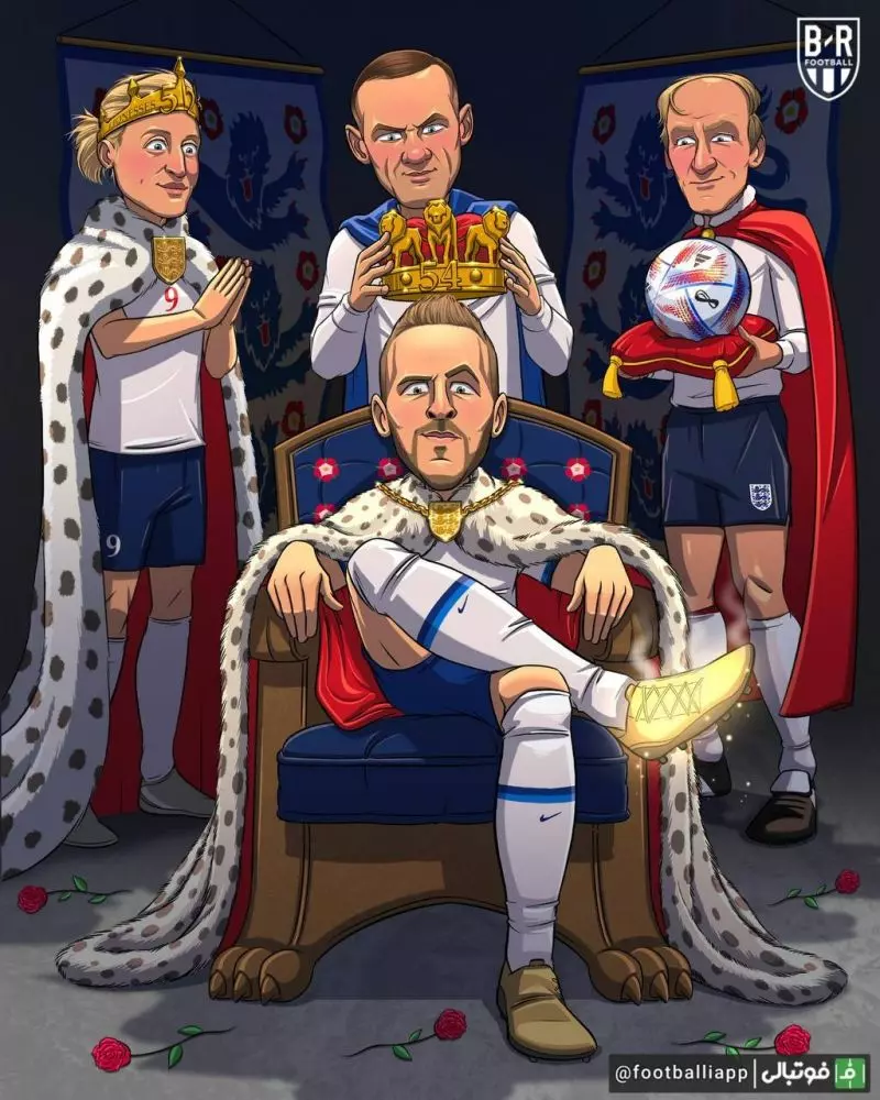 کاریکاتور/ هری کین با ۵۴ گل زده به برترین گلزن تاریخ تیم ملی انگلیس تبدیل شد