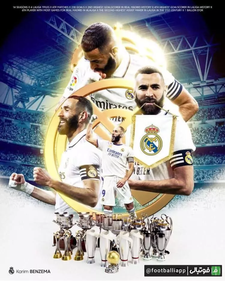 پوستر صفحه رسمی لالیگا به مناسبت خداحافظی کریم بنزما با رئال مادرید