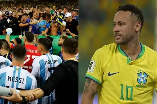 واکنش نیمار به اتفاقات بازی جنجالی برزیل و َآرژانتین