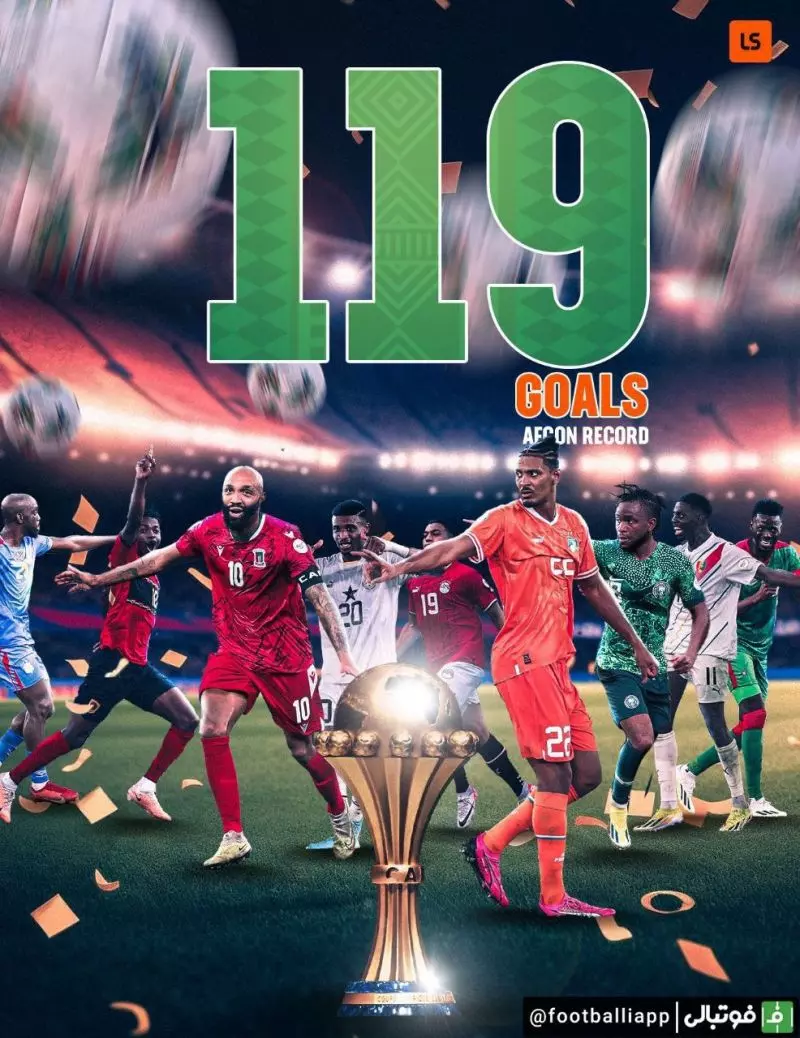 اینفوگرافی/ جام ملت‌های آفریقا 2023 با 119 گل، رکورددار بیشترین تعداد گل در تمامی ادوار این تورنمنت شد