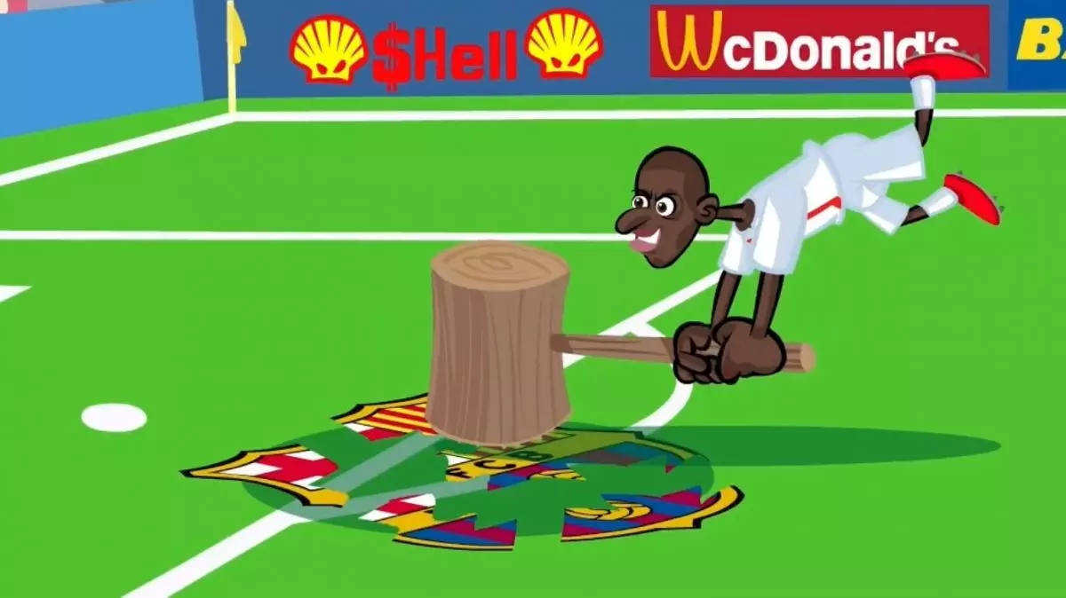 انیمیشن طنز بازی بارسلونا ۱-۴ پاری سن ژرمن
